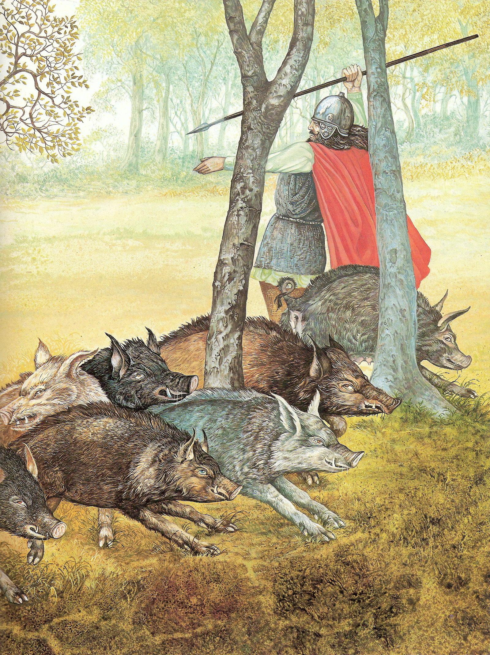 "Brian uccide Cían" - Illustrazione di Roger Garland